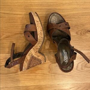 Cordani Women's Tan and Brown Wedge Sandals